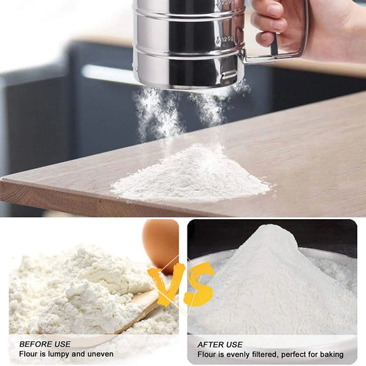Handheld Stainless Steel Flour Shaker Mesh Flour Shifter