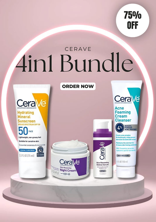 CeraVe 4 in 1 Skincare Kit Night Cream, Sunblock, Cleanser & Serum for Radiant Skin