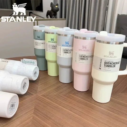 Stanley Quencher 1200ML Drinkware 40Oz Tumbler Mug Stainless Steel Mug Drinkware water Bottle Tumbler Mug with straw.