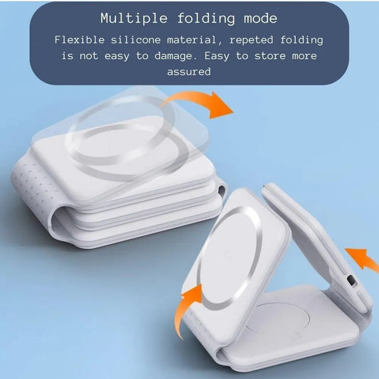 3 in 1 Wireless Charger for Phone, Magnetic Foldable 3 in 1 Charging Station,