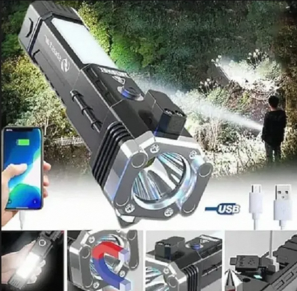 Multifunction 8in1 Portable Led Flashlight Rechargeable LED Torch Flashlight