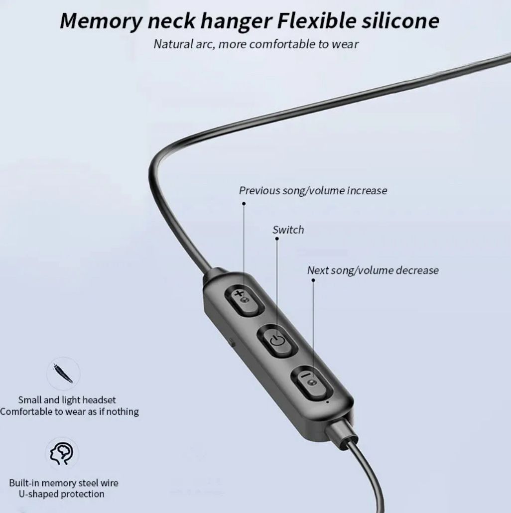 Bluetooth 5.2 Wireless Neckband Headphone